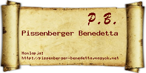 Pissenberger Benedetta névjegykártya